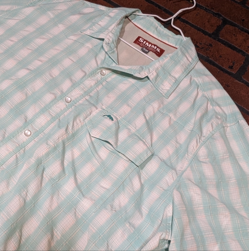 Simms Men's XXL‎ Performance Fishing Outdoor Western Snap Shirt